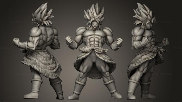 Figurines heroes, monsters and demons (Broly Dragon Ball, STKM_0010) 3D models for cnc